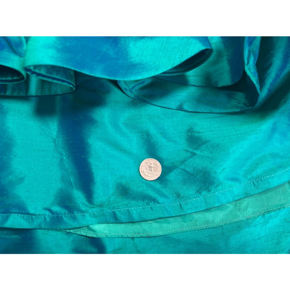 Women's JOVANI Silk Teal Mermaid Prom Jewelled Dress Size 12 - Picture 14 of 17